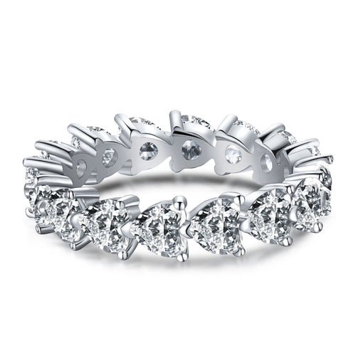 Bague sophistiquée en argent sterling avec zircon pour femmes