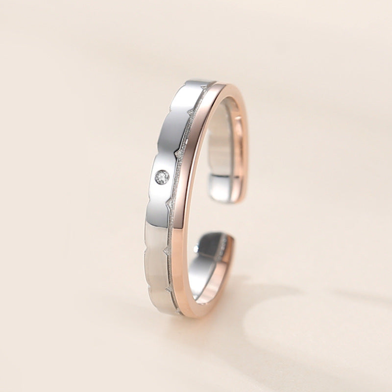 Nouvelle Bague Couple Track en Argent