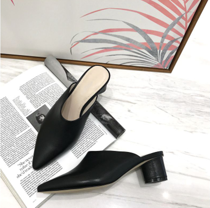 Sophisticated High Heel Leather Slides