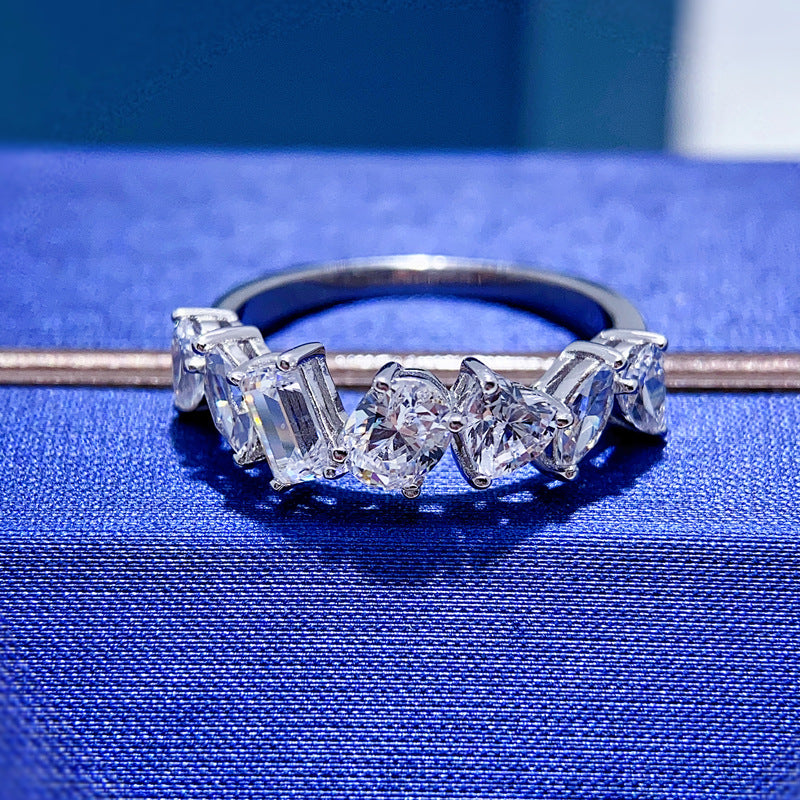 Versatile Diamond Shaped Small Row Ring