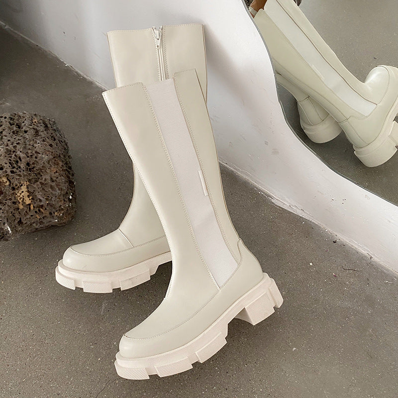Bottes Martin Rétro Britanniques à Bout Rond pour Femmes