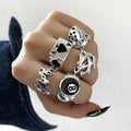 Chic Alloy Geometric Ring with Silver Finish