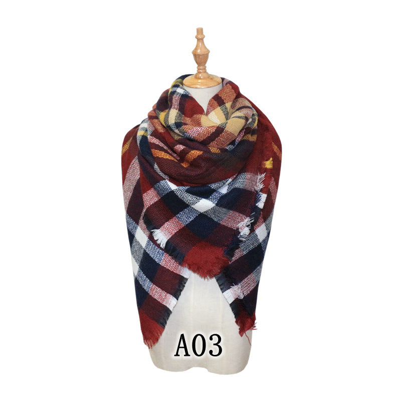 Chic Houndstooth Faux Mohair Scarf - Reversible