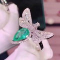 Emerald Shade Rectangular Ornate Ring