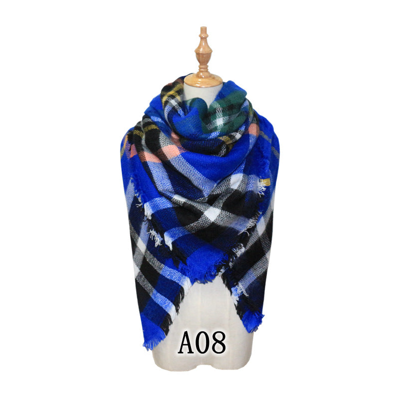 Chic Houndstooth Faux Mohair Scarf - Reversible