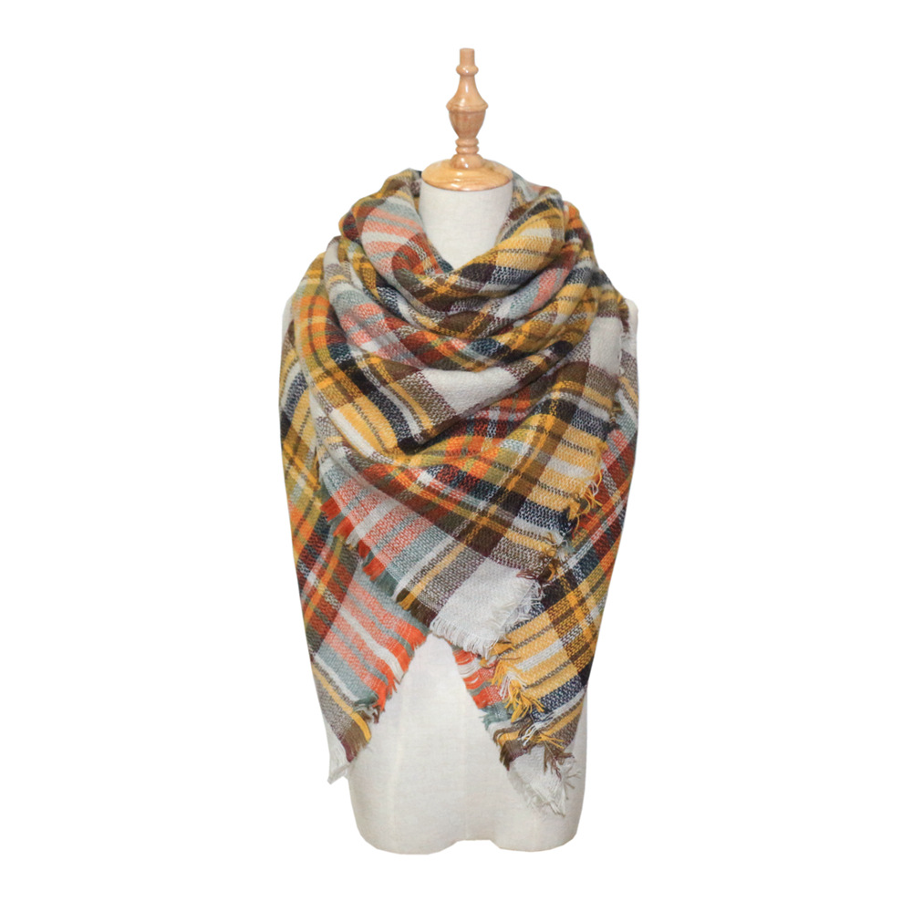 Chic Houndstooth Faux Mohair Scarf - Reversible