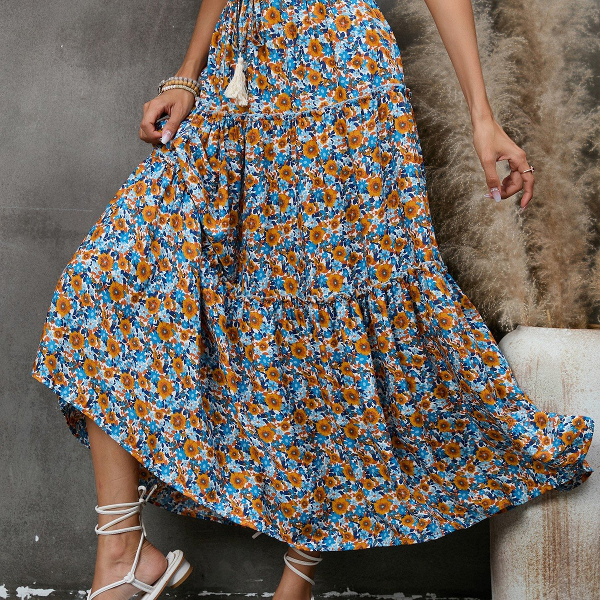 Jupe Bohème Florale en Coton pour la Plage