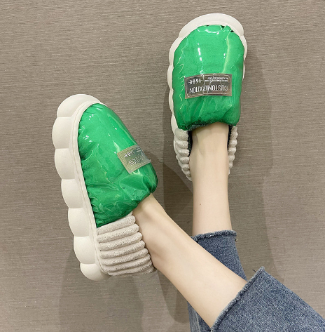 Elegant Waterproof Cotton Footwear with Enhanced Sole