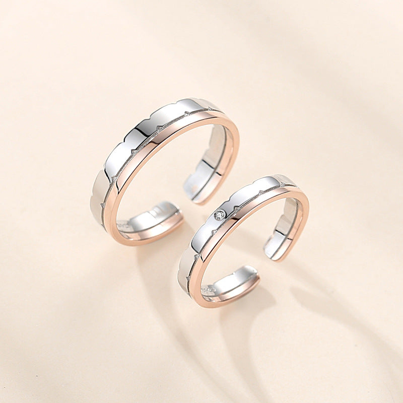 Nouvelle Bague Couple Track en Argent