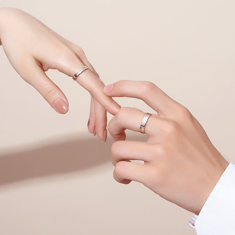 Nouvelle Bague Couple Track en Argent