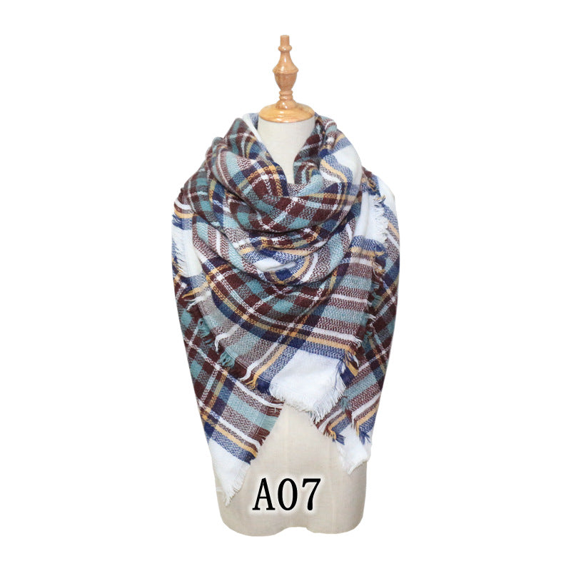Chic Houndstooth Faux Mohair Scarf - Reversible