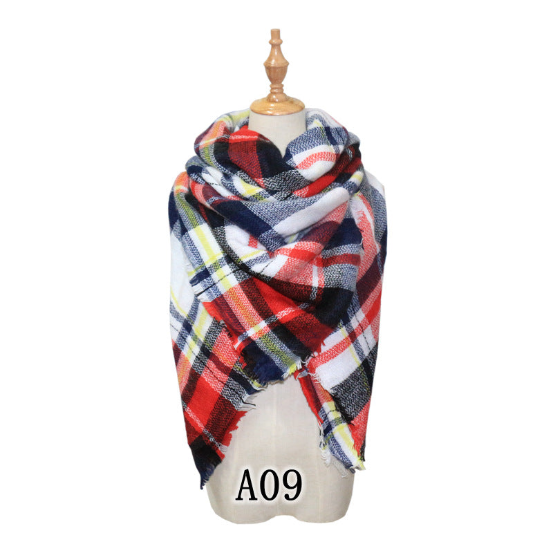 Chic Houndstooth Faux Mohair Scarf - Reversible