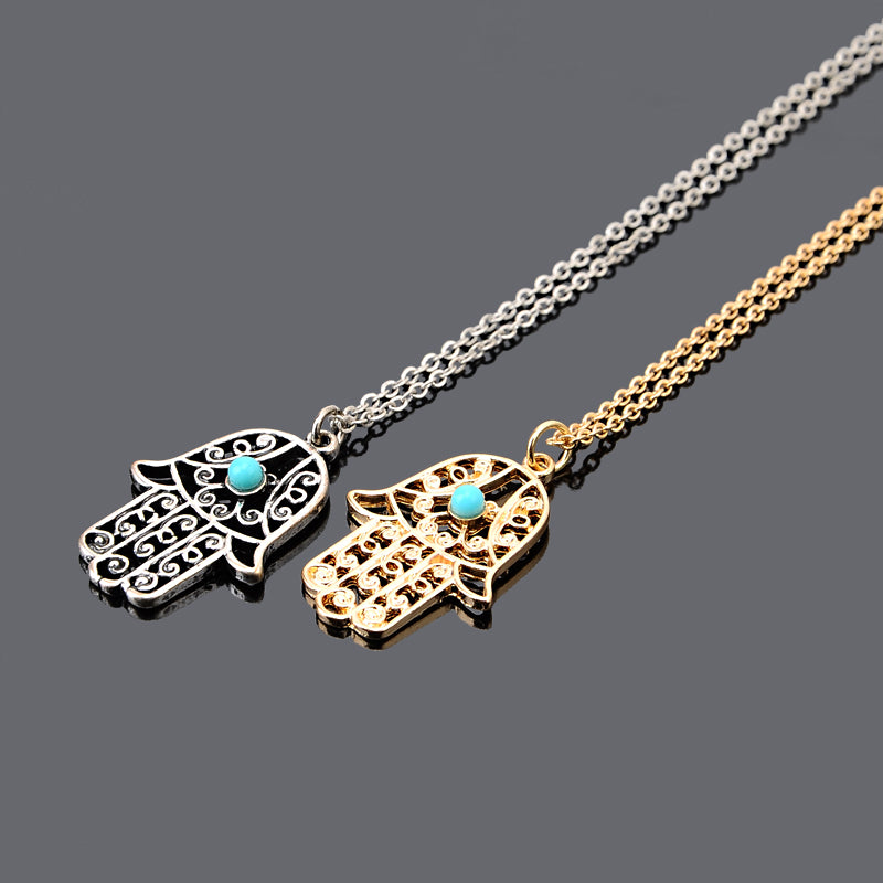 Zhuang Zhou Spiritual Turquoise Fatima Hand Jewel