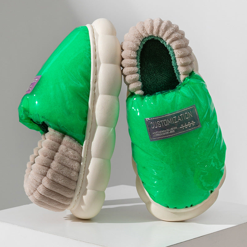 Elegant Waterproof Cotton Footwear with Enhanced Sole
