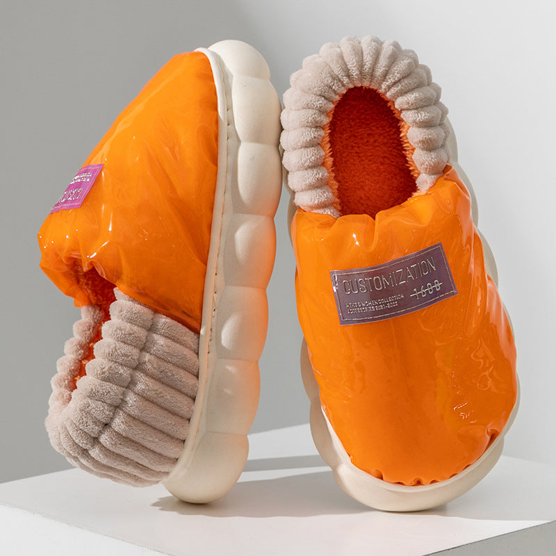 Elegant Waterproof Cotton Footwear with Enhanced Sole