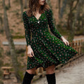 Elegant Floral Long Sleeve Party Dress