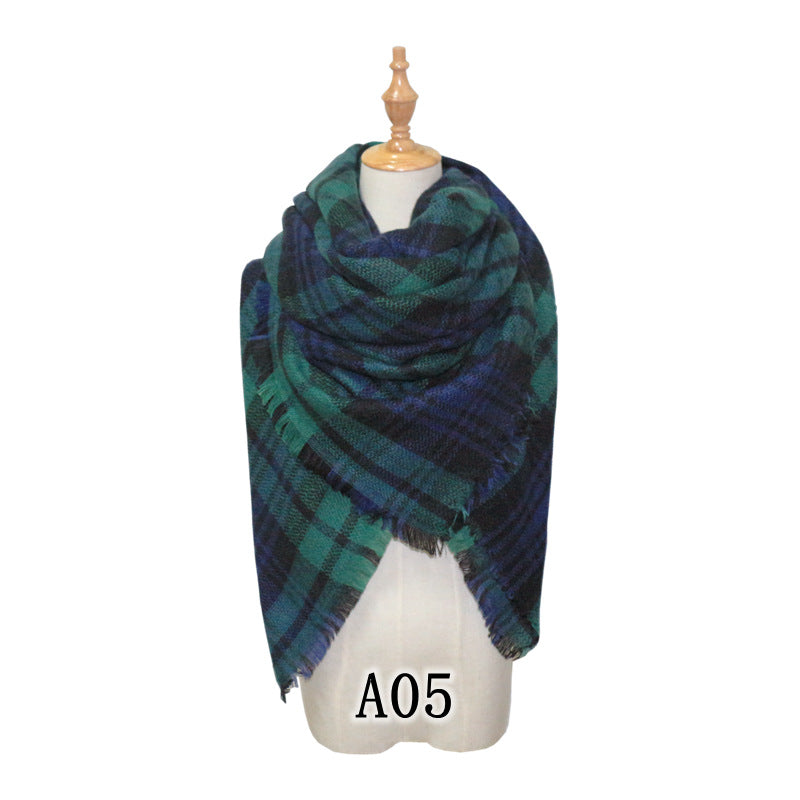Chic Houndstooth Faux Mohair Scarf - Reversible