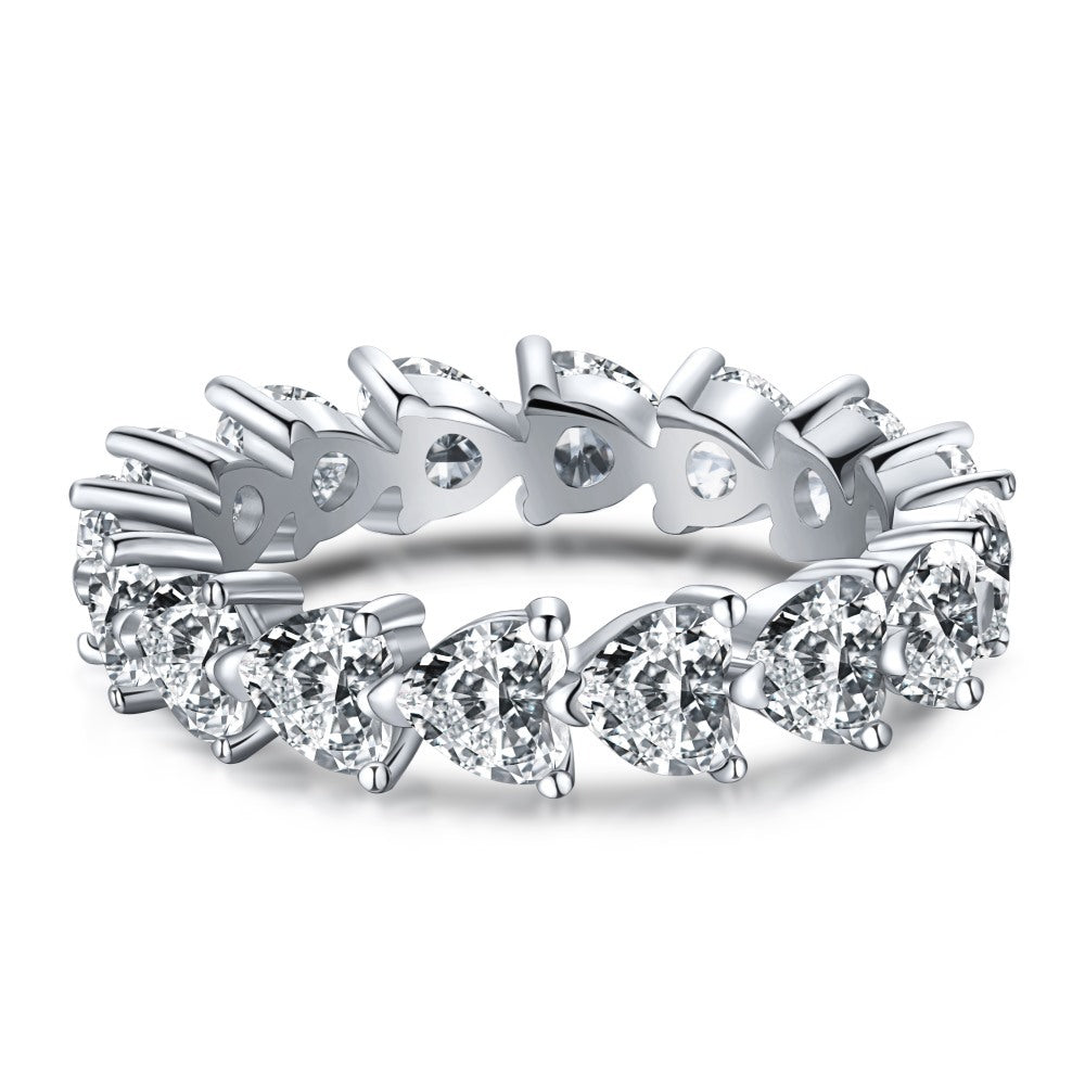Bague sophistiquée en argent sterling avec zircon pour femmes