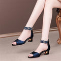 Women's Rhinestone Mid-Heel Shoes with Soft Soles