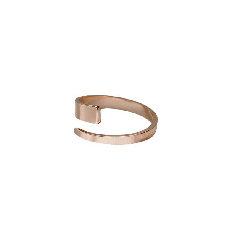 Bague de Design de Niche Minimaliste Ajustable avec Texture