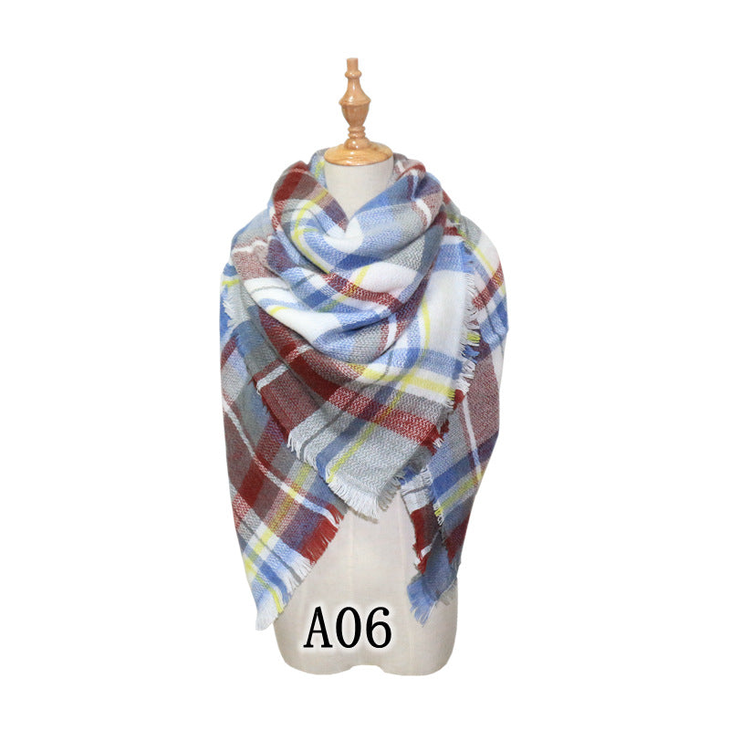 Chic Houndstooth Faux Mohair Scarf - Reversible