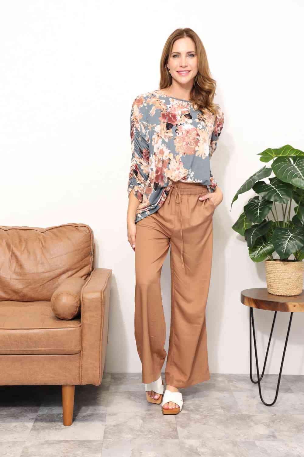 Floral Elegance Boatneck Top
