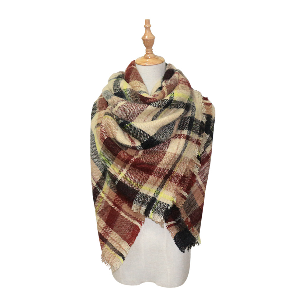 Chic Houndstooth Faux Mohair Scarf - Reversible