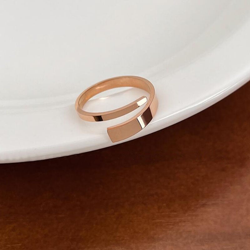 Bague de Design de Niche Minimaliste Ajustable avec Texture