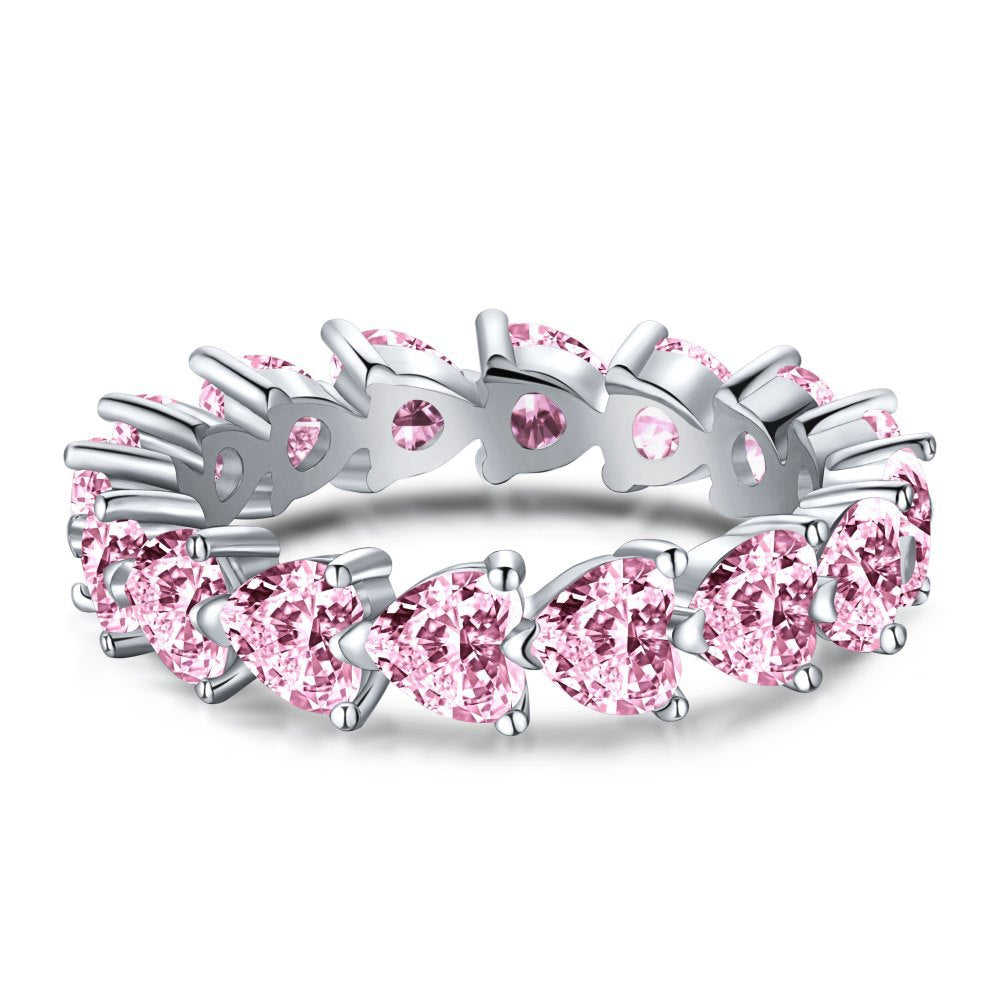 Bague sophistiquée en argent sterling avec zircon pour femmes