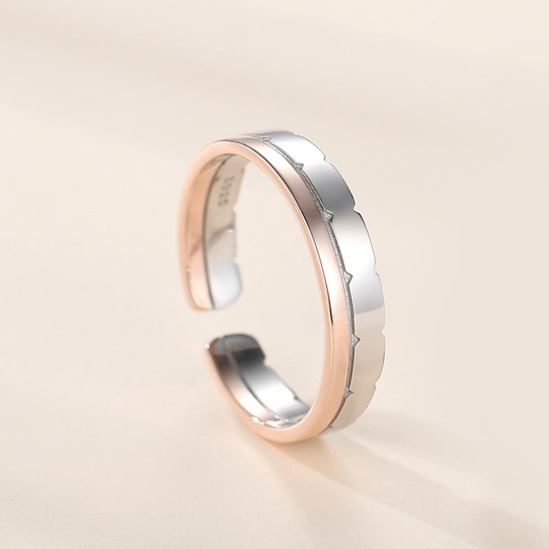 Nouvelle Bague Couple Track en Argent