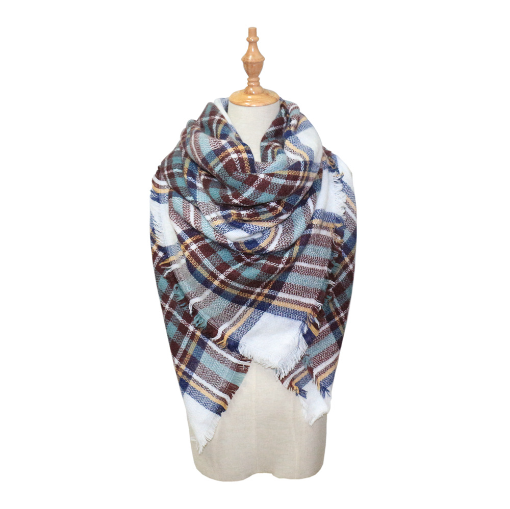 Chic Houndstooth Faux Mohair Scarf - Reversible