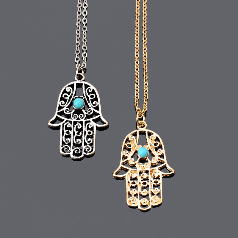 Zhuang Zhou Spiritual Turquoise Fatima Hand Jewel