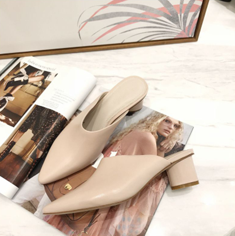 Sophisticated High Heel Leather Slides