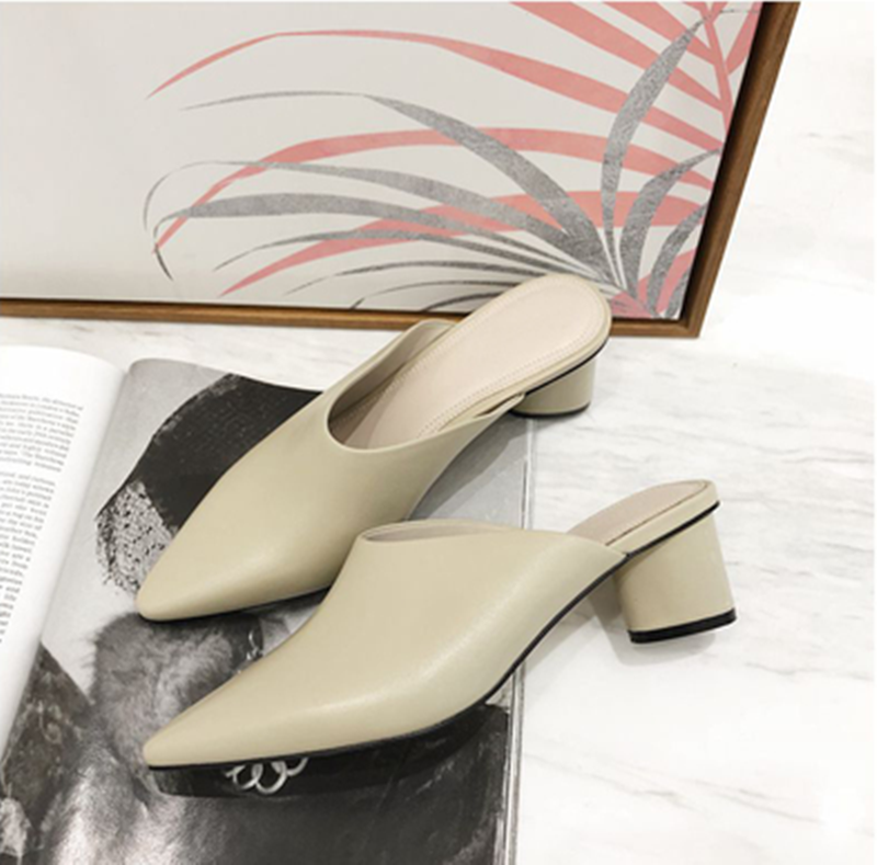 Sophisticated High Heel Leather Slides