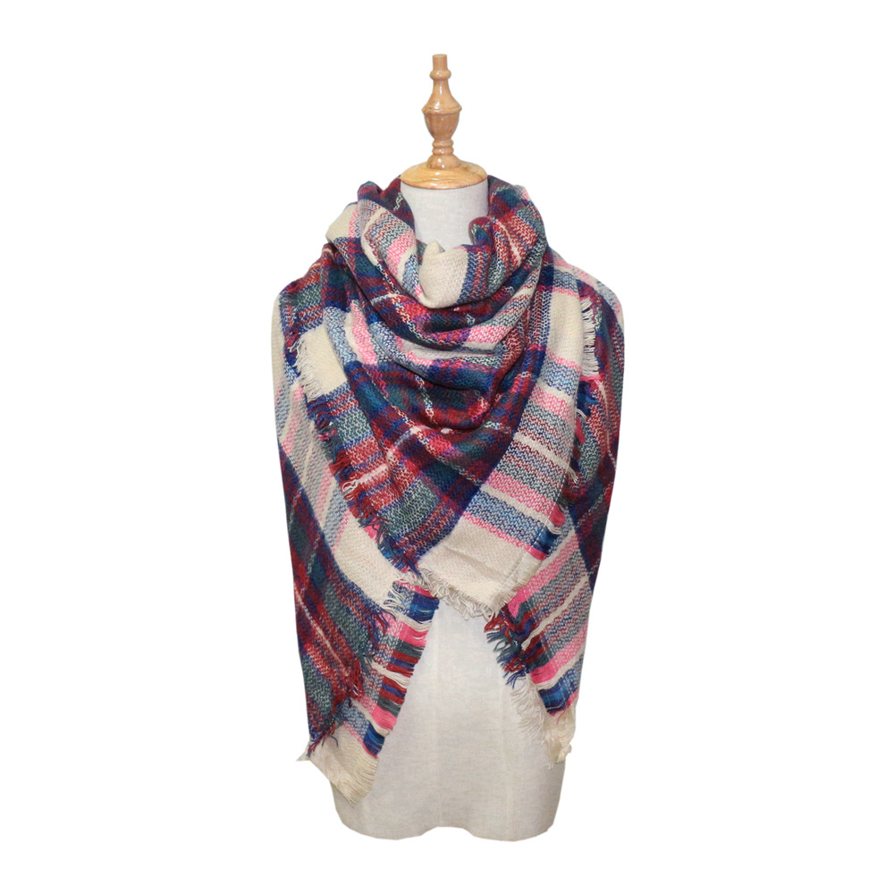 Chic Houndstooth Faux Mohair Scarf - Reversible