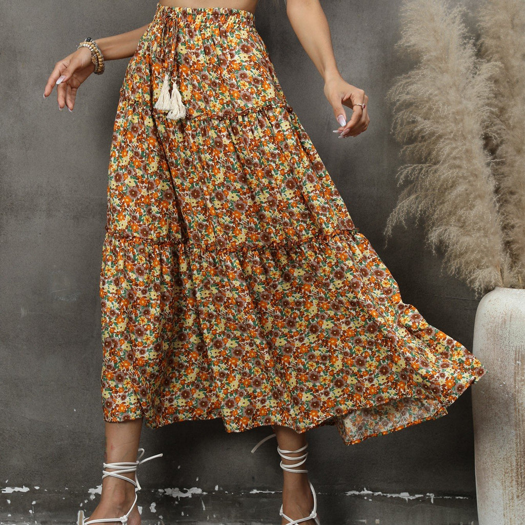 Jupe Bohème Florale en Coton pour la Plage
