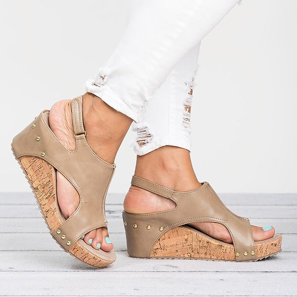 Sandales Compensées Chic à Bout Ouvert
